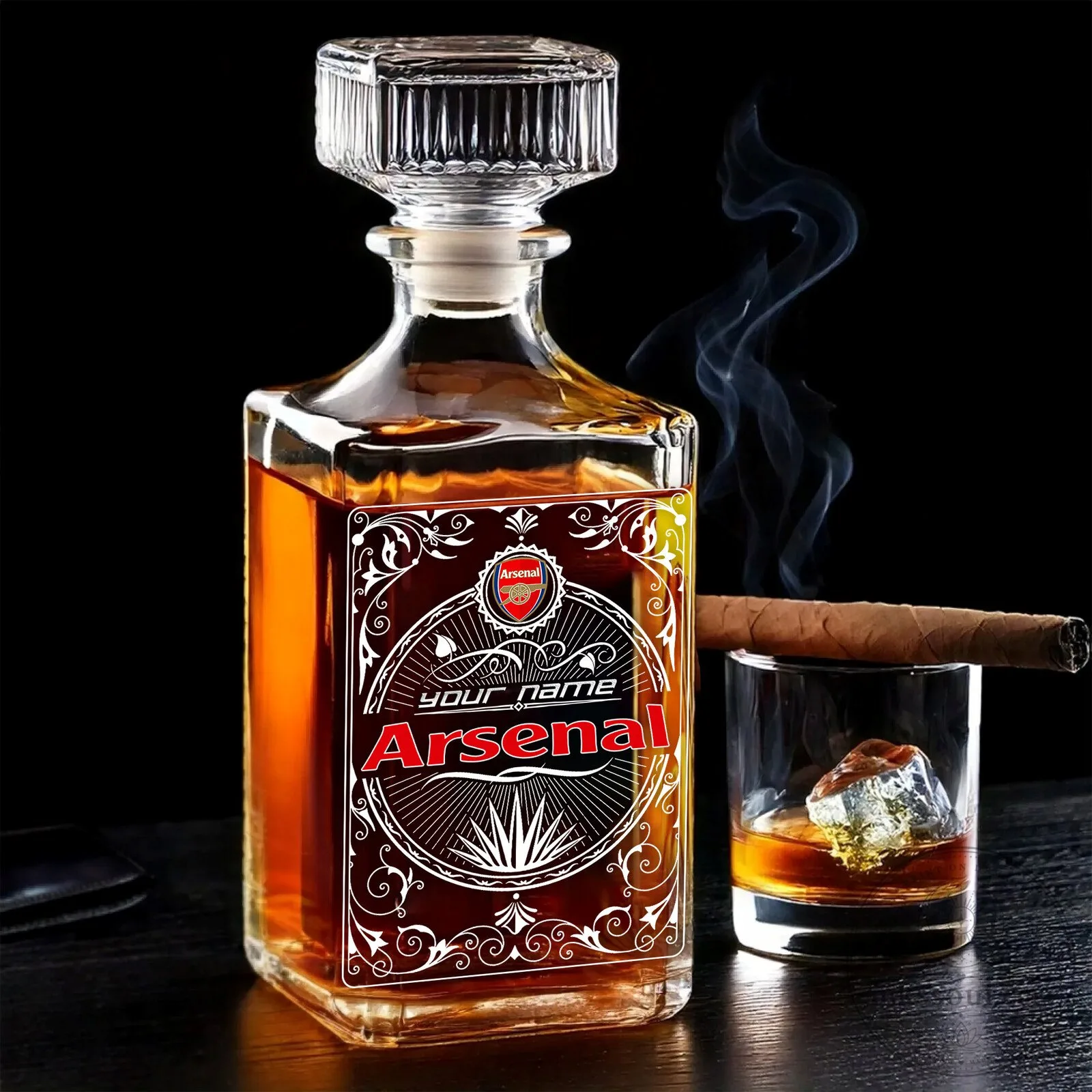 Arsenal Football Club Personalized Whiskey Decanter with your name