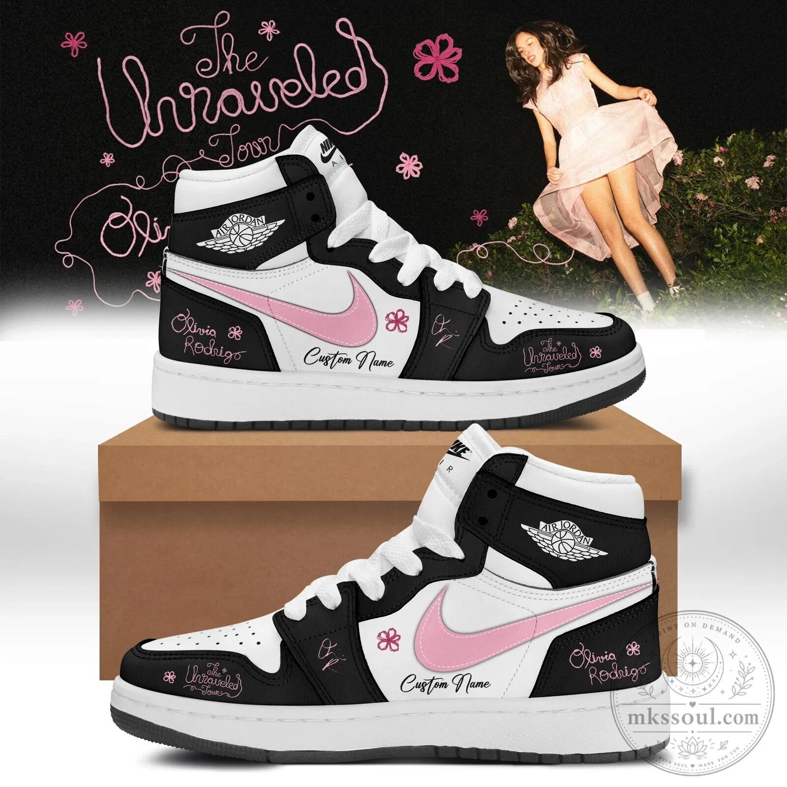 Olivia Rodrigo The Unraveled Tour Custom Name High-Top Shoes