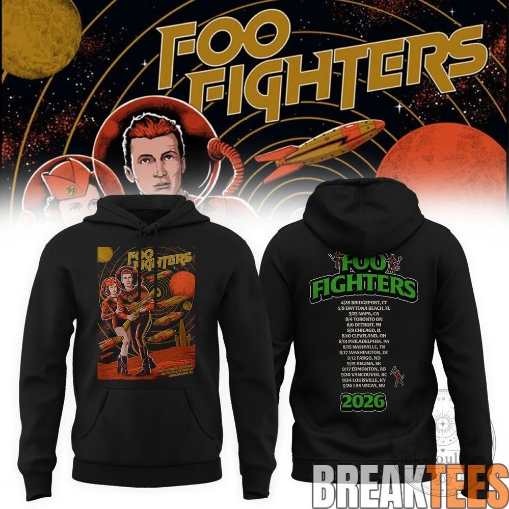 Foo Fighters Vancouver BC 2026 Concert Tour Event Black Hoodie