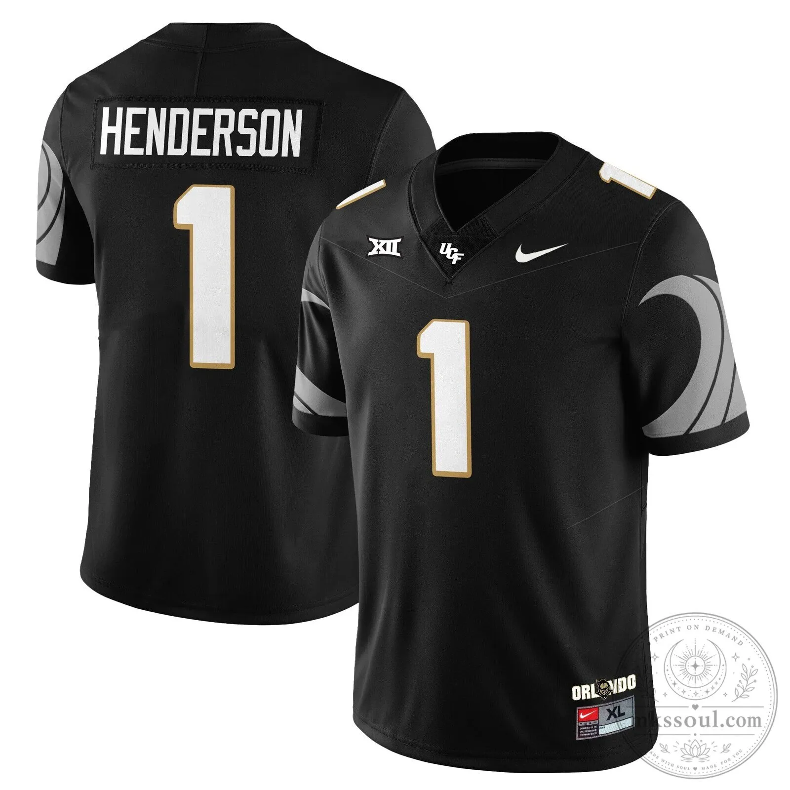 UCF Football Black and White Number 11 Team Uniform Football Jersey 21 UCF Football Black and White Number 11 Team Uniform Football Jersey