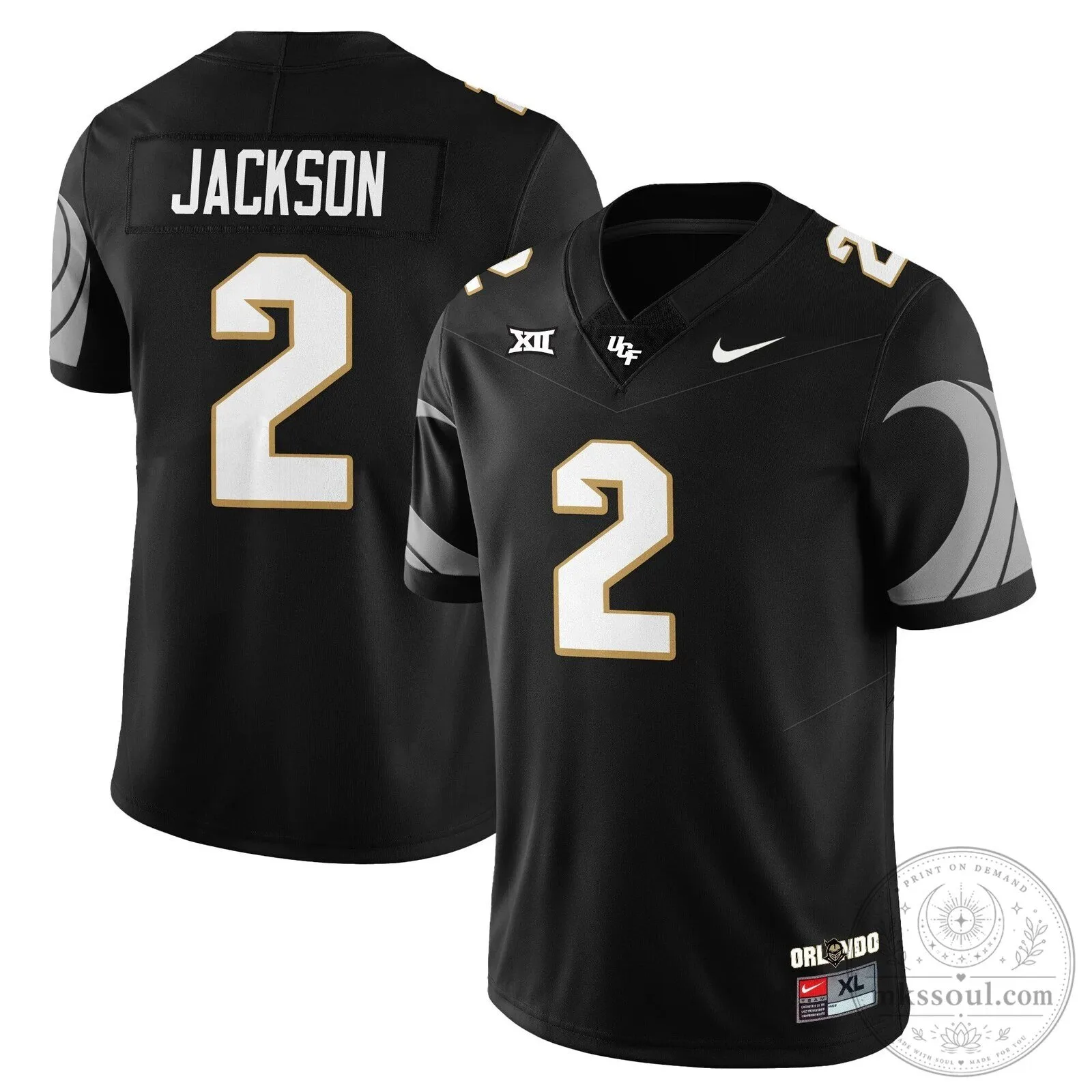 UCF Football Black and White Number 11 Team Uniform Football Jersey 22 UCF Football Black and White Number 11 Team Uniform Football Jersey