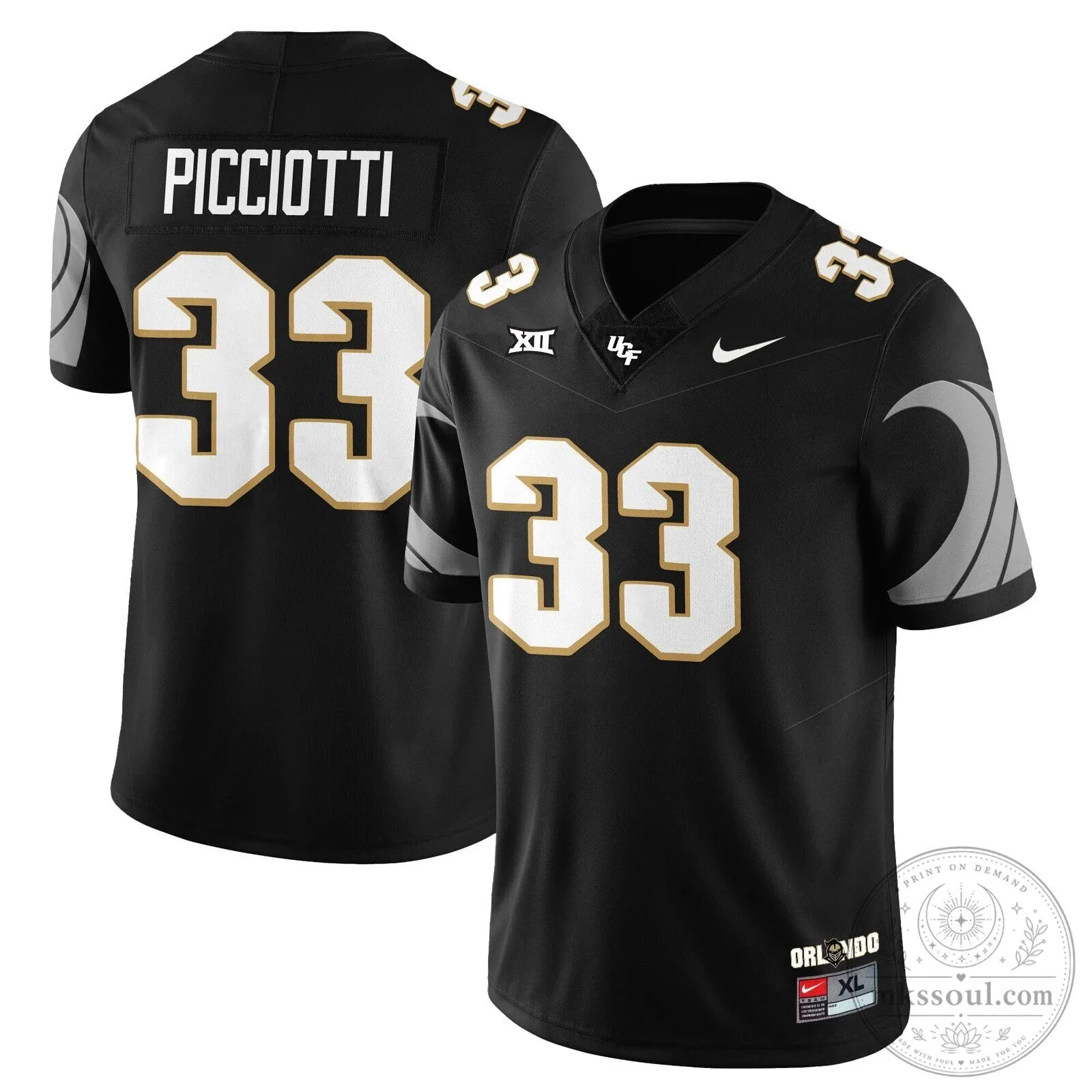 UCF Football Black and White Number 11 Team Uniform Football Jersey 23 UCF Football Black and White Number 11 Team Uniform Football Jersey