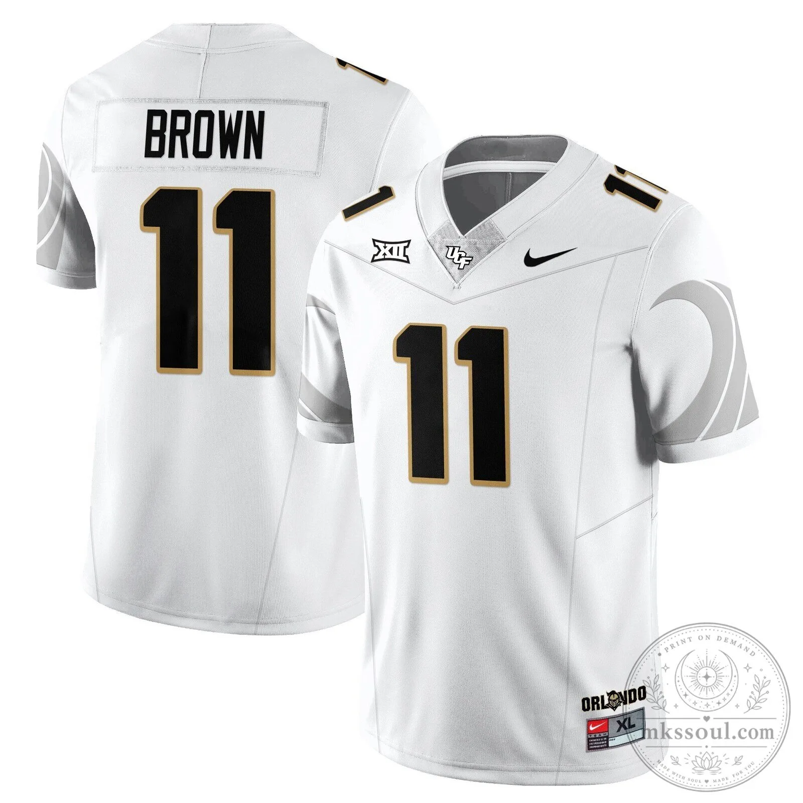 UCF Football Black and White Number 11 Team Uniform Football Jersey 26 UCF Football Black and White Number 11 Team Uniform Football Jersey