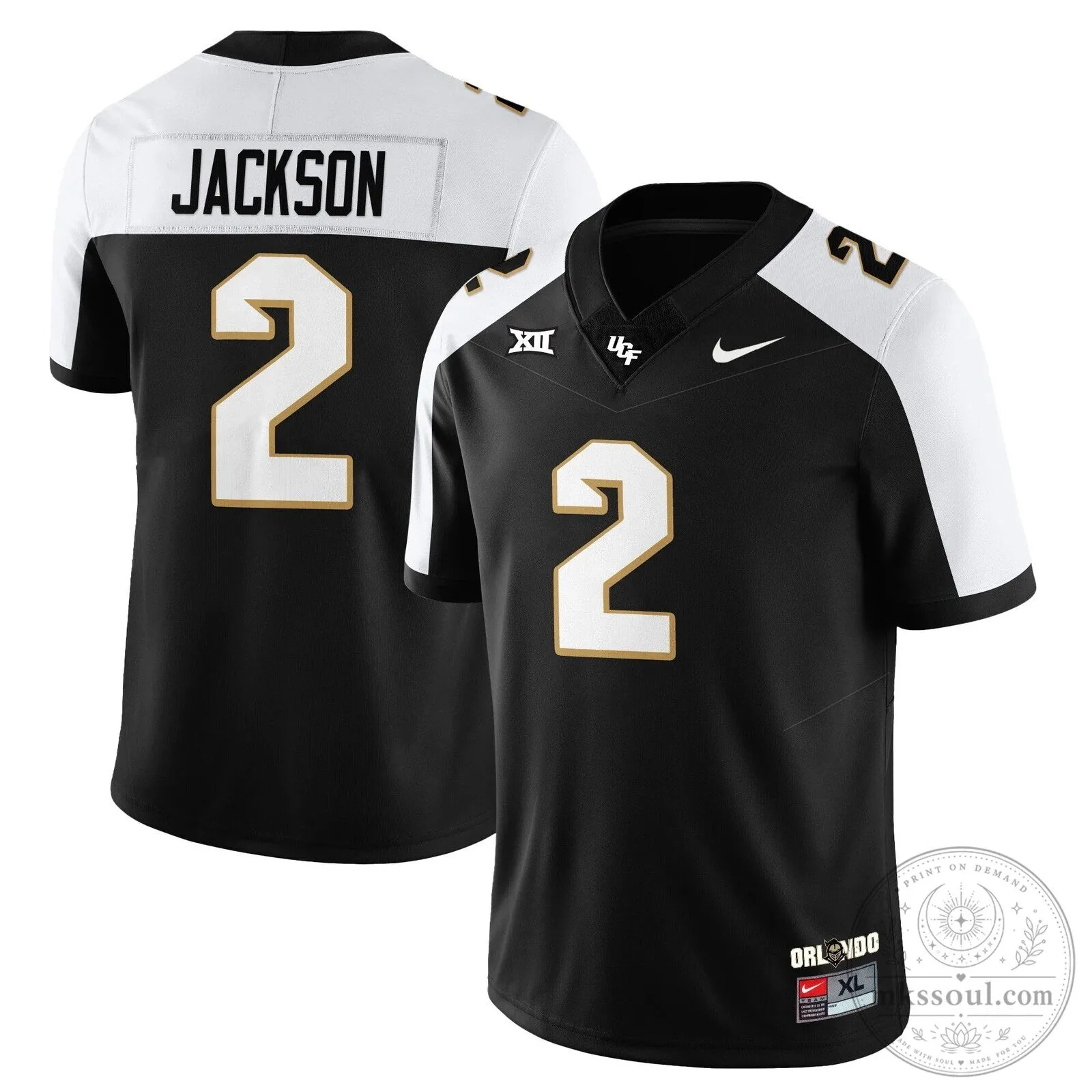 UCF Football Black and White Number 11 Team Uniform Football Jersey 34 UCF Football Black and White Number 11 Team Uniform Football Jersey