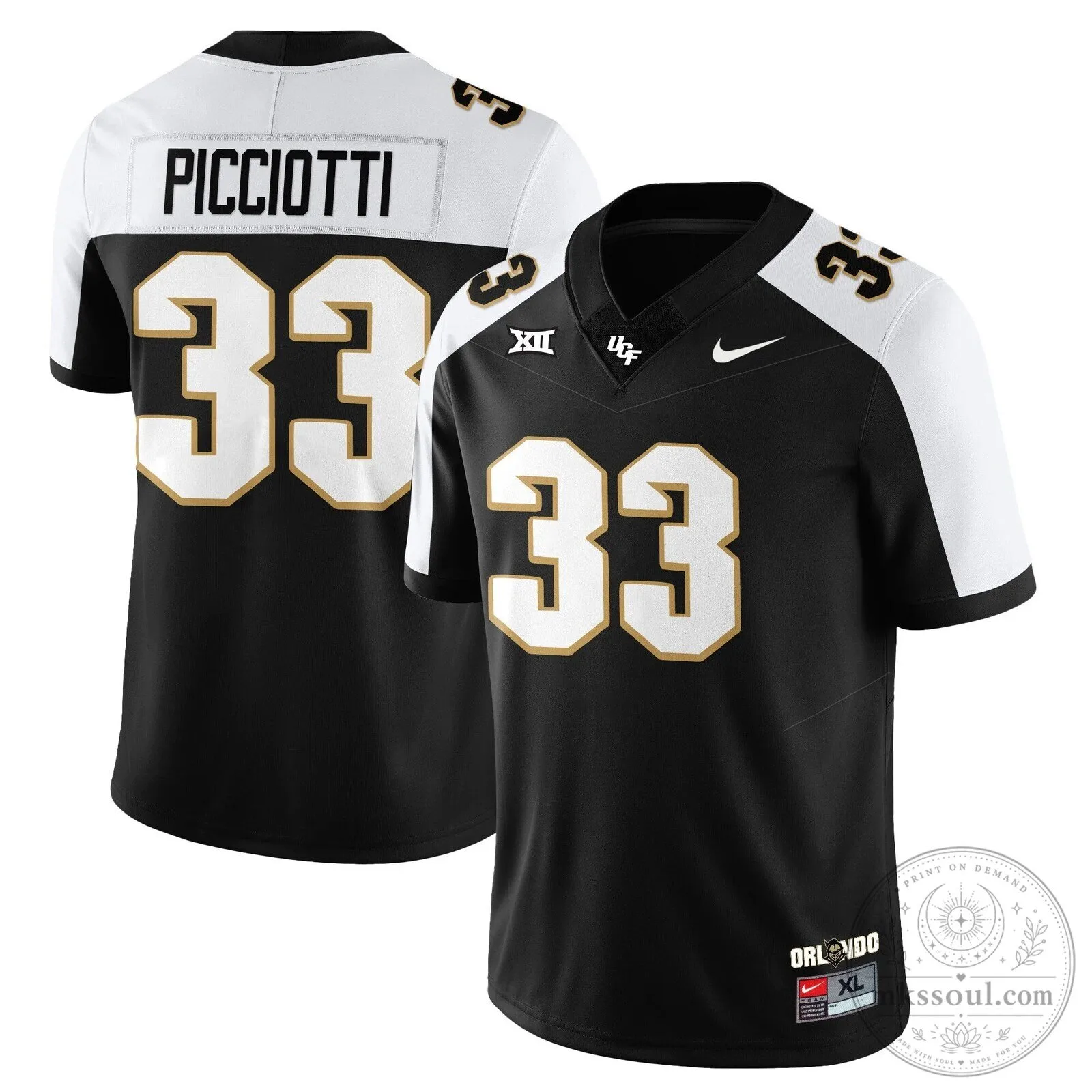 UCF Football Black and White Number 11 Team Uniform Football Jersey 35 UCF Football Black and White Number 11 Team Uniform Football Jersey