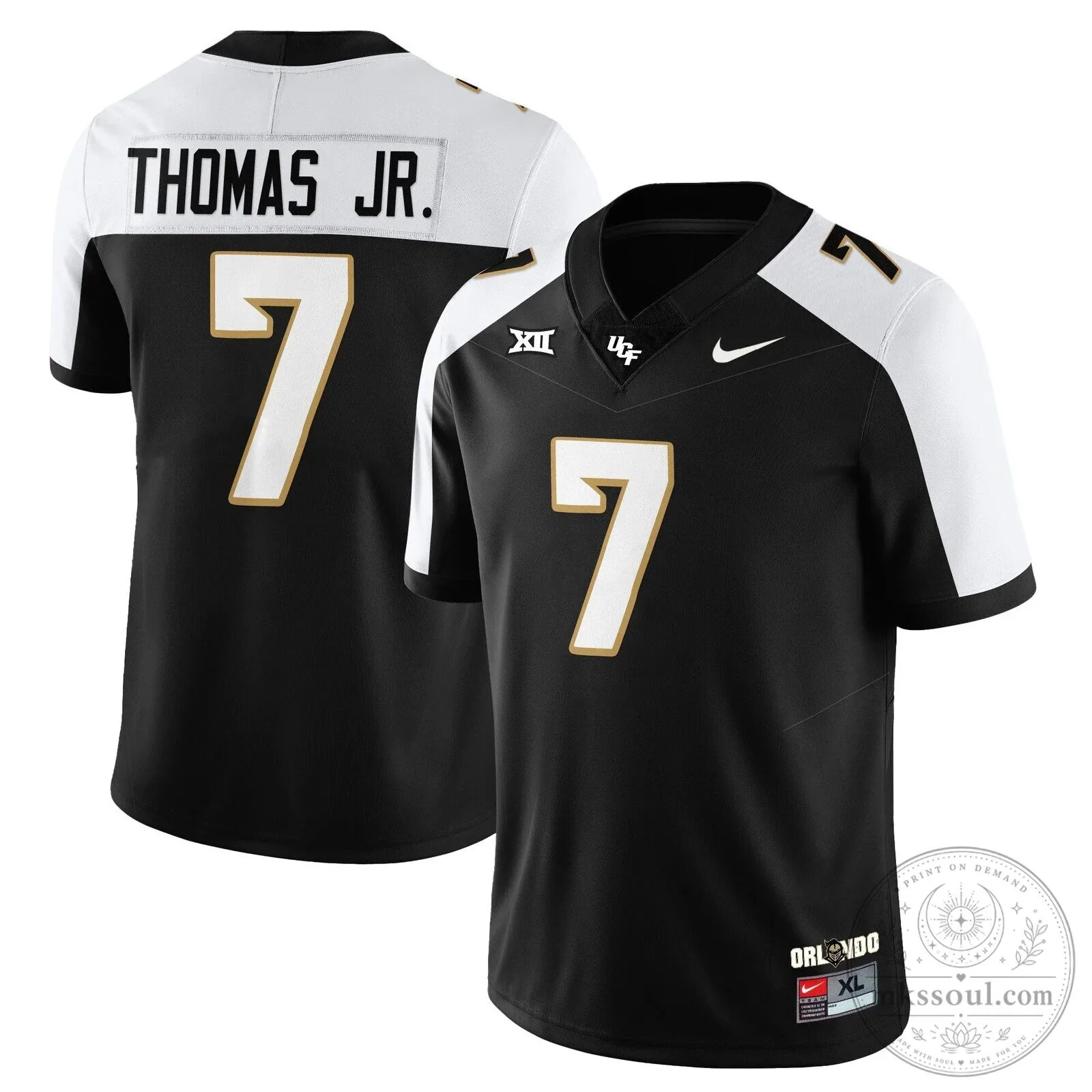 UCF Football Black and White Number 11 Team Uniform Football Jersey 36 UCF Football Black and White Number 11 Team Uniform Football Jersey