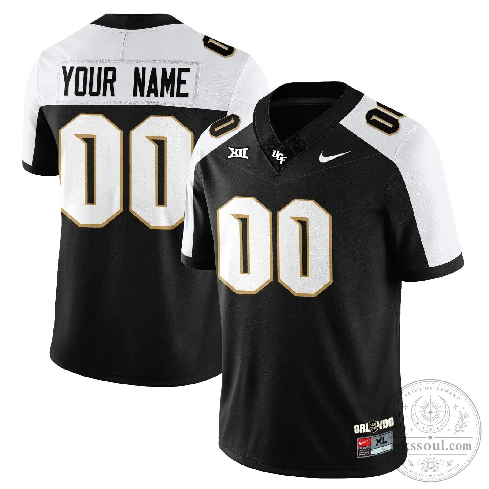 UCF Football Black and White Number 11 Team Uniform Football Jersey 37 UCF Football Black and White Number 11 Team Uniform Football Jersey