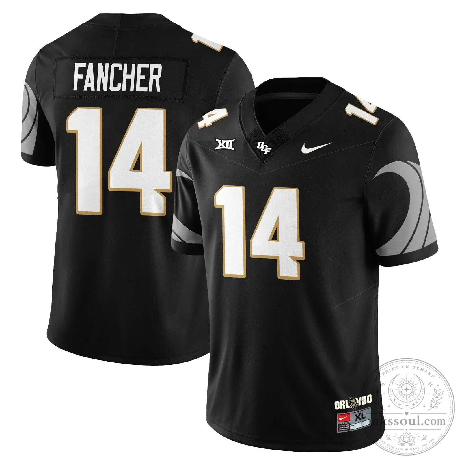 UCF Football Black and White Number 11 Team Uniform Football Jersey 39 UCF Football Black and White Number 11 Team Uniform Football Jersey