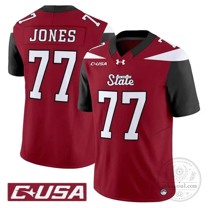 New Mexico State Aggies Football Jones Number 77 Team Jersey
