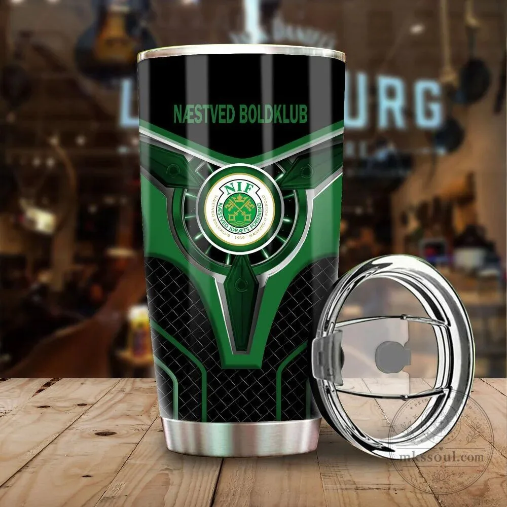 Næstved Boldklub Football Club Green Logo Stainless Steel Tumbler