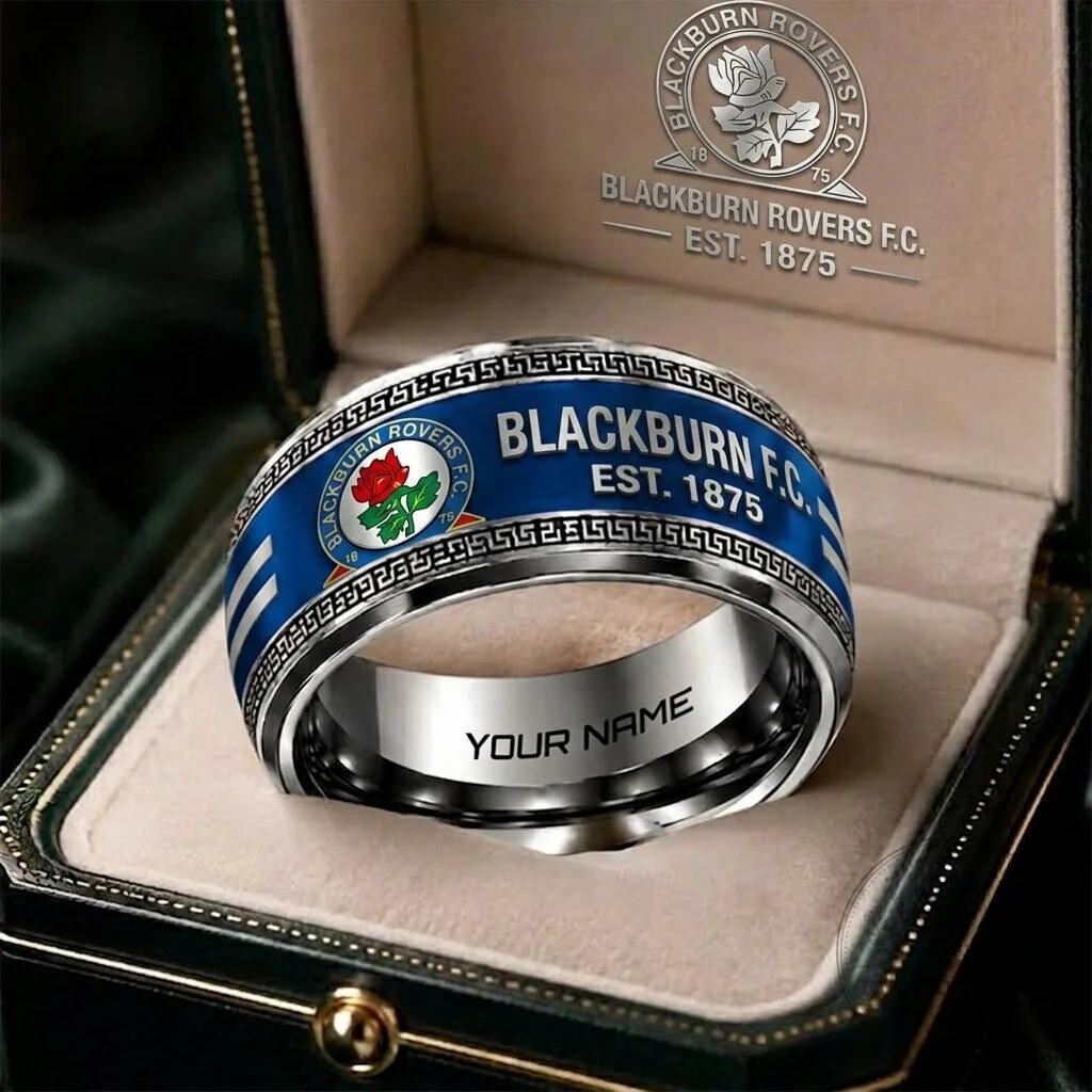 Blackburn Rovers Football Club Personalized Engraved Ring