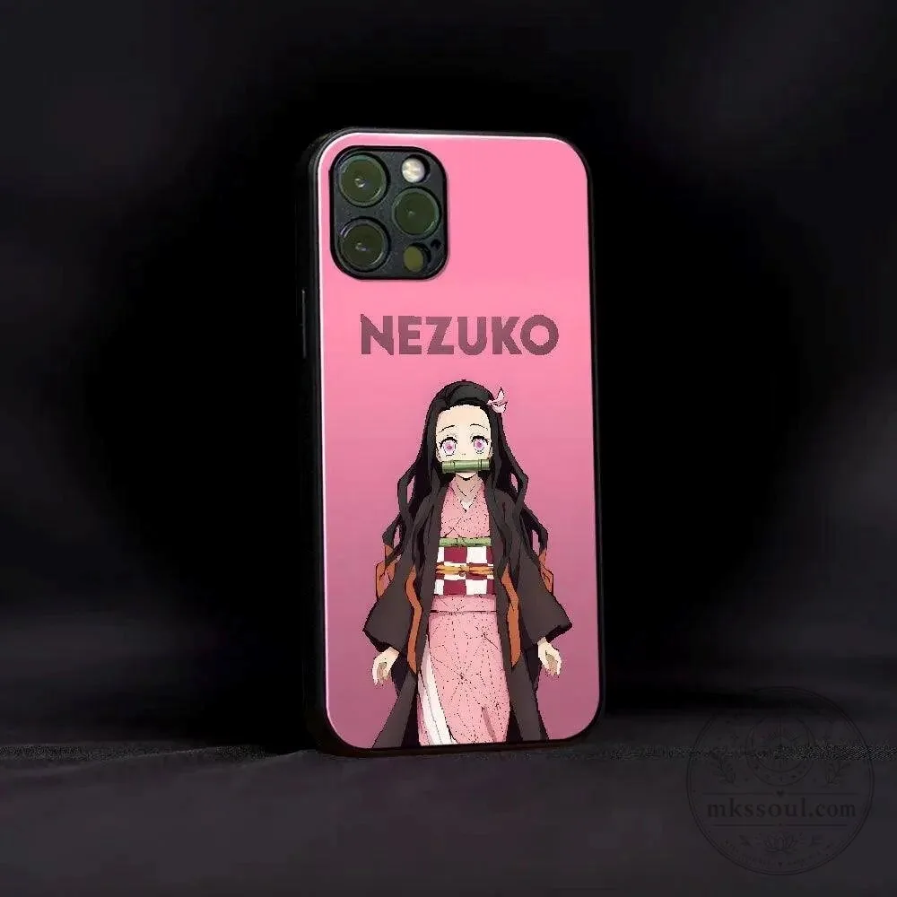 Nezuko Kamado Demon Slayer Anime Pink iPhone 14 Pro Max Phone Case