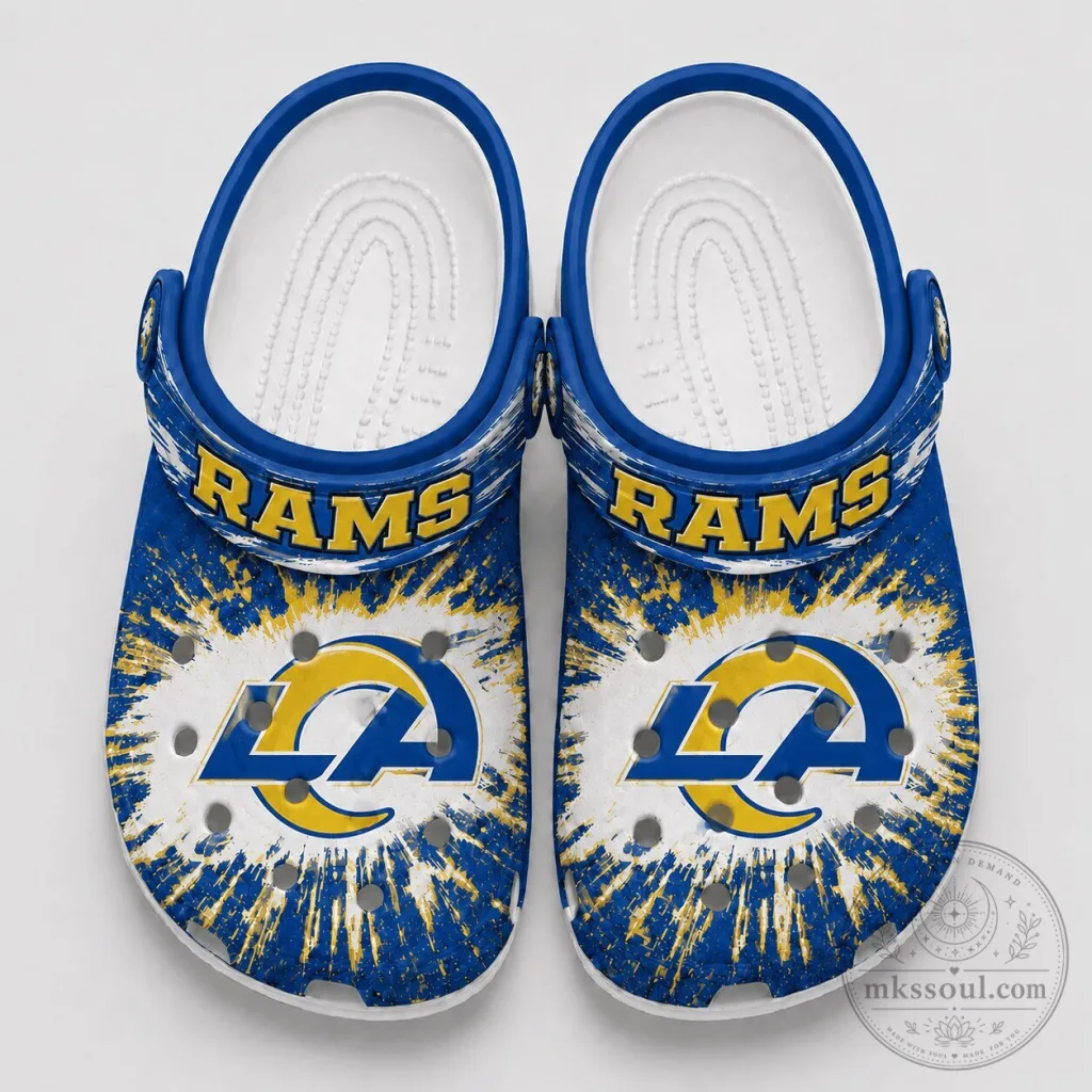 Los Angeles Rams Football Team Logo Tie Dye Fan Shoes Los Angeles Rams Football Team Logo Tie Dye Fan Shoes