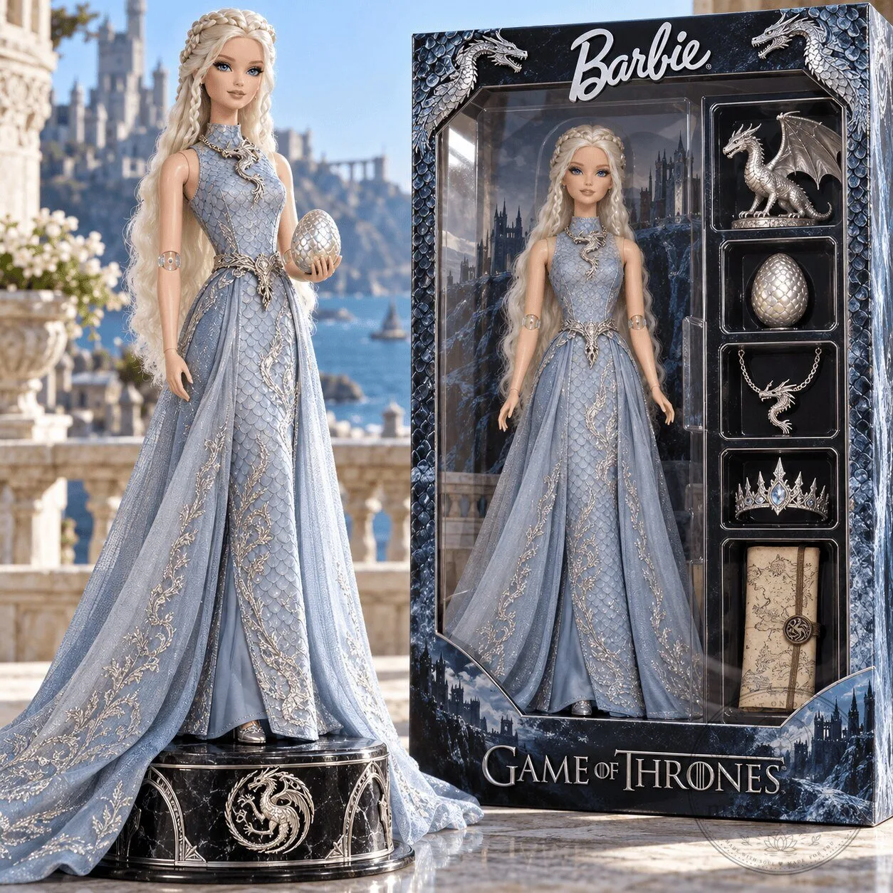Barbie Game of Thrones Daenerys Targaryen Collector Doll with Dragonstone Throne