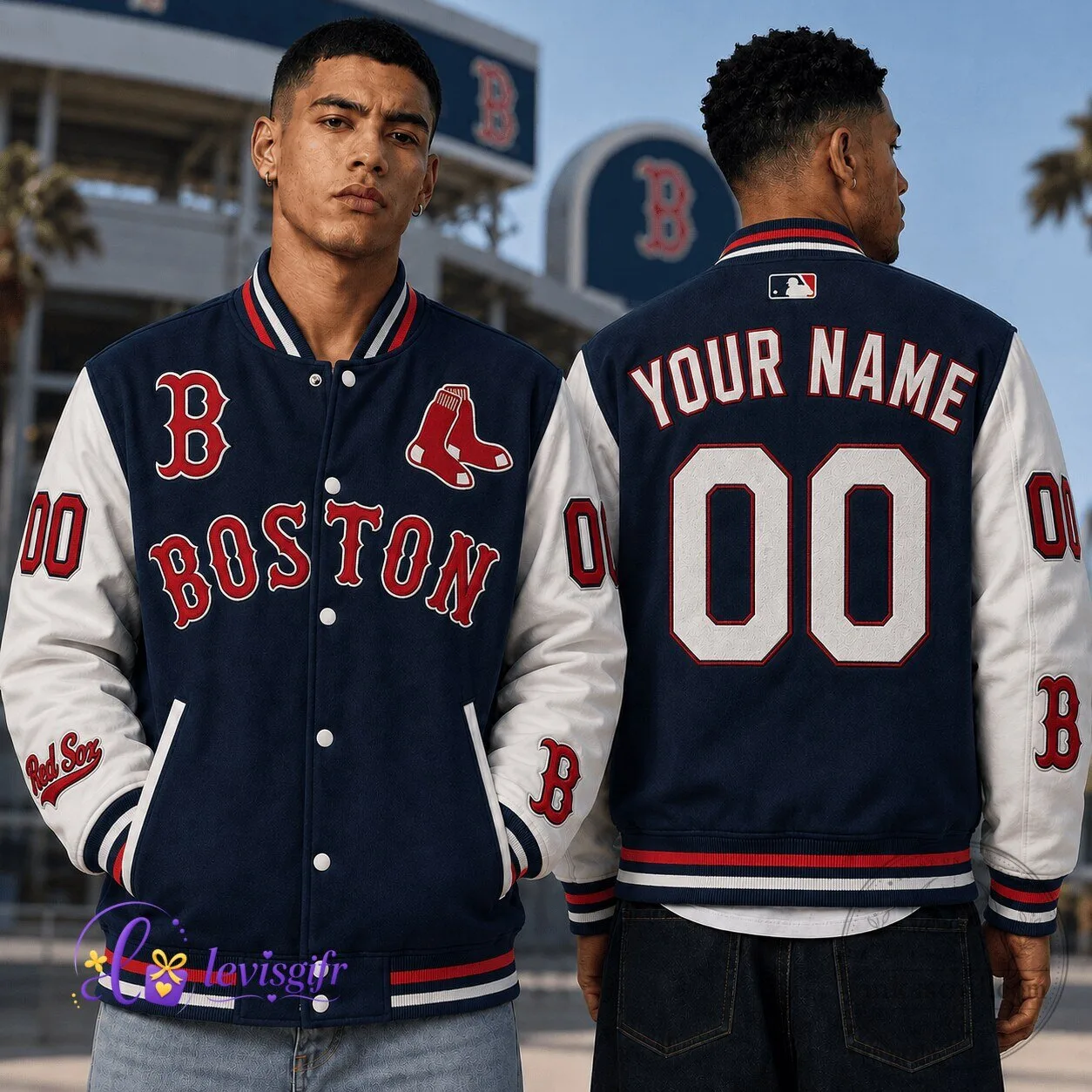 Boston Red Sox Baseball Varsity Jacket Personalized Gift