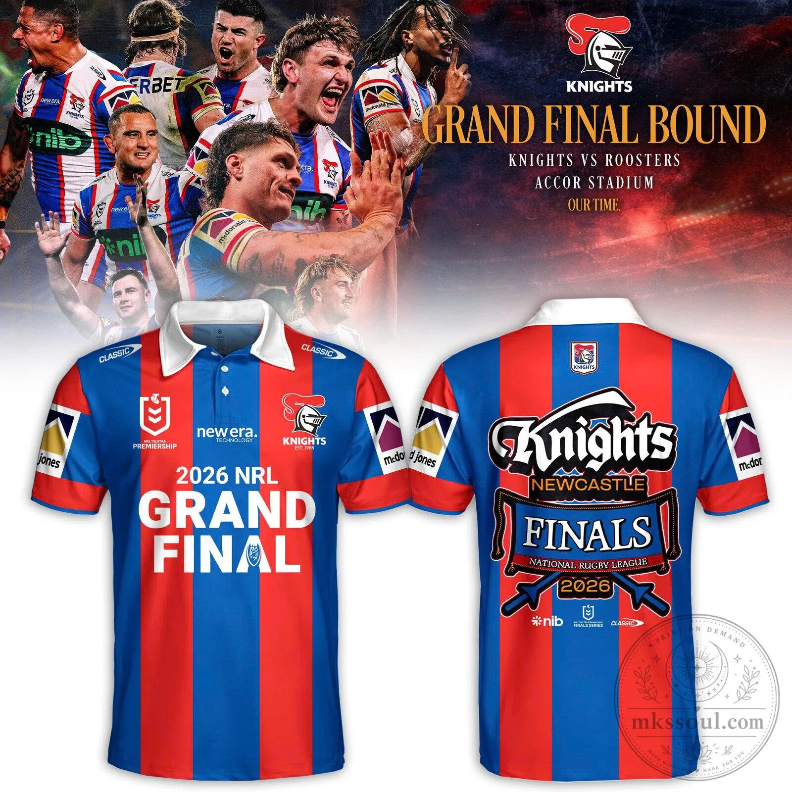 2026 National Rugby League Grand Final Polo Shirt for Newcastle Knights