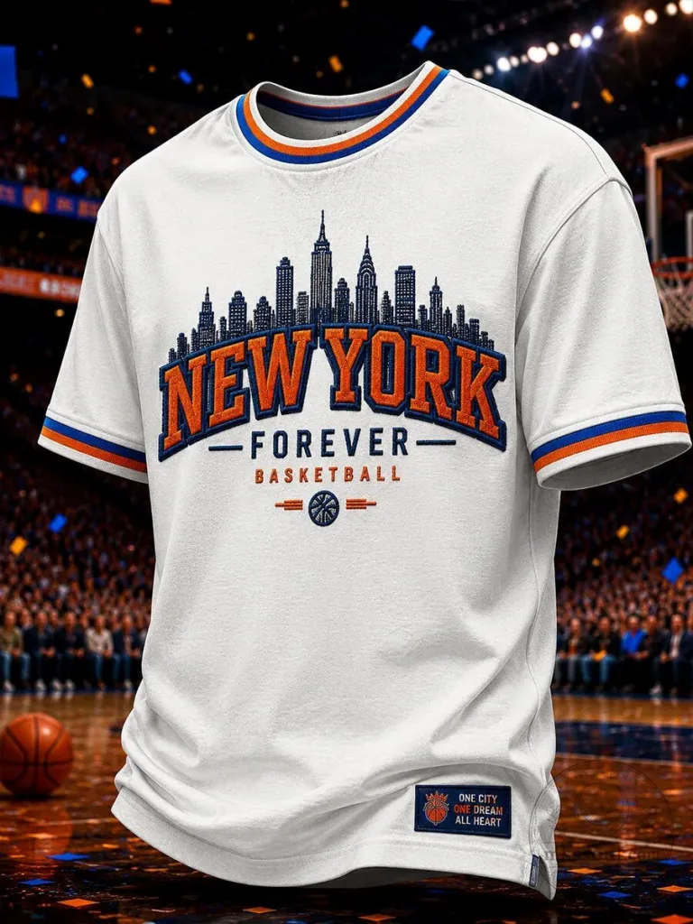 New York Basketball Fan Shirt Forever City Skyline Graphic T-Shirt