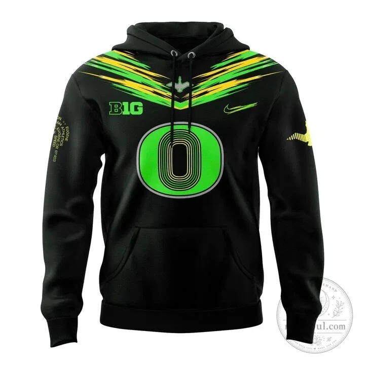 Black Hoodie featuring Oregon Ducks Football Team - Origin of Speed Design 6 Black Hoodie featuring Oregon Ducks Football Team - Origin of Speed Design