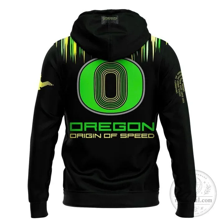 Black Hoodie featuring Oregon Ducks Football Team - Origin of Speed Design 7 Black Hoodie featuring Oregon Ducks Football Team - Origin of Speed Design