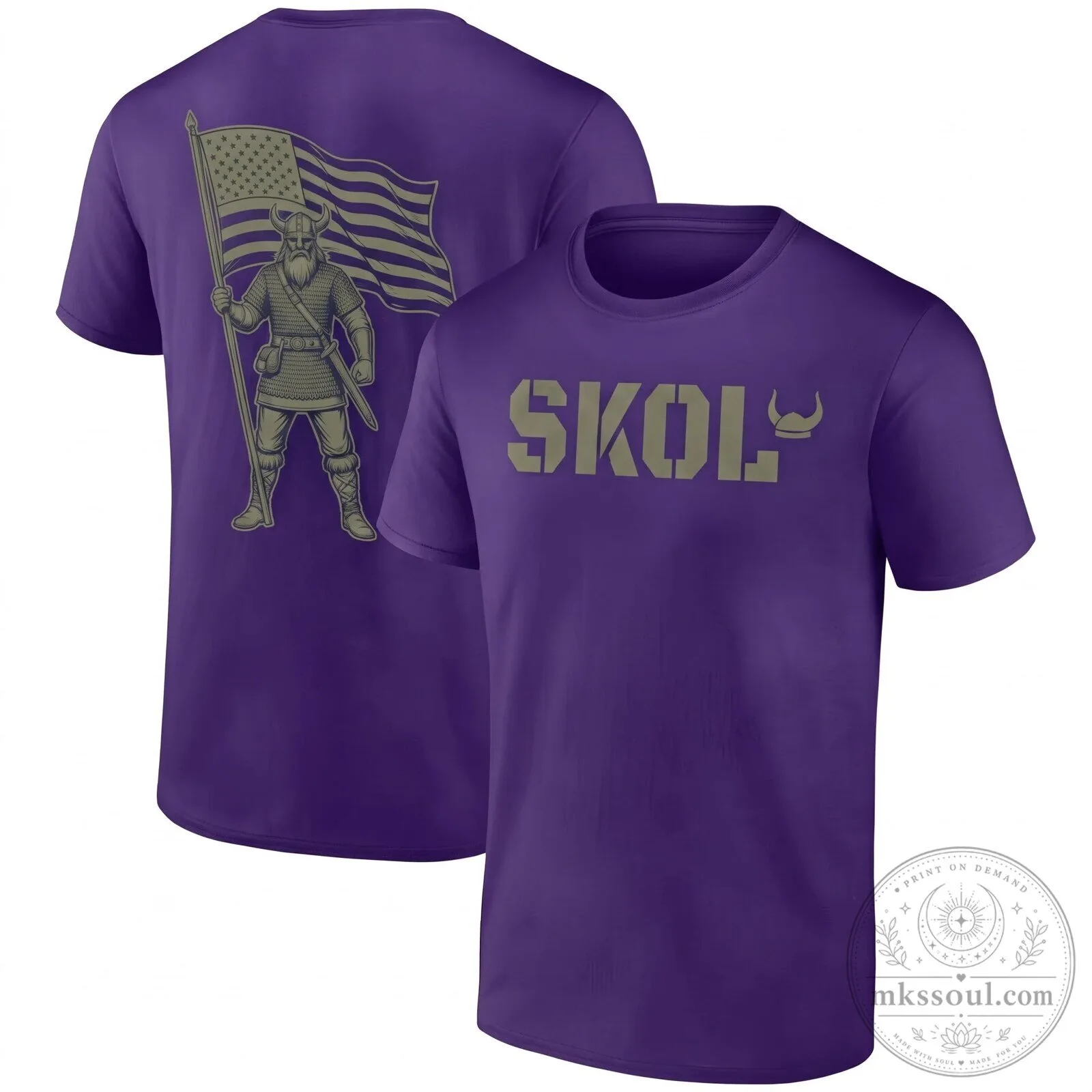 Military Green T-Shirt with Skol Salute To Service for Minnesota Vikings Fans 8 Military Green T-Shirt with Skol Salute To Service for Minnesota Vikings Fans