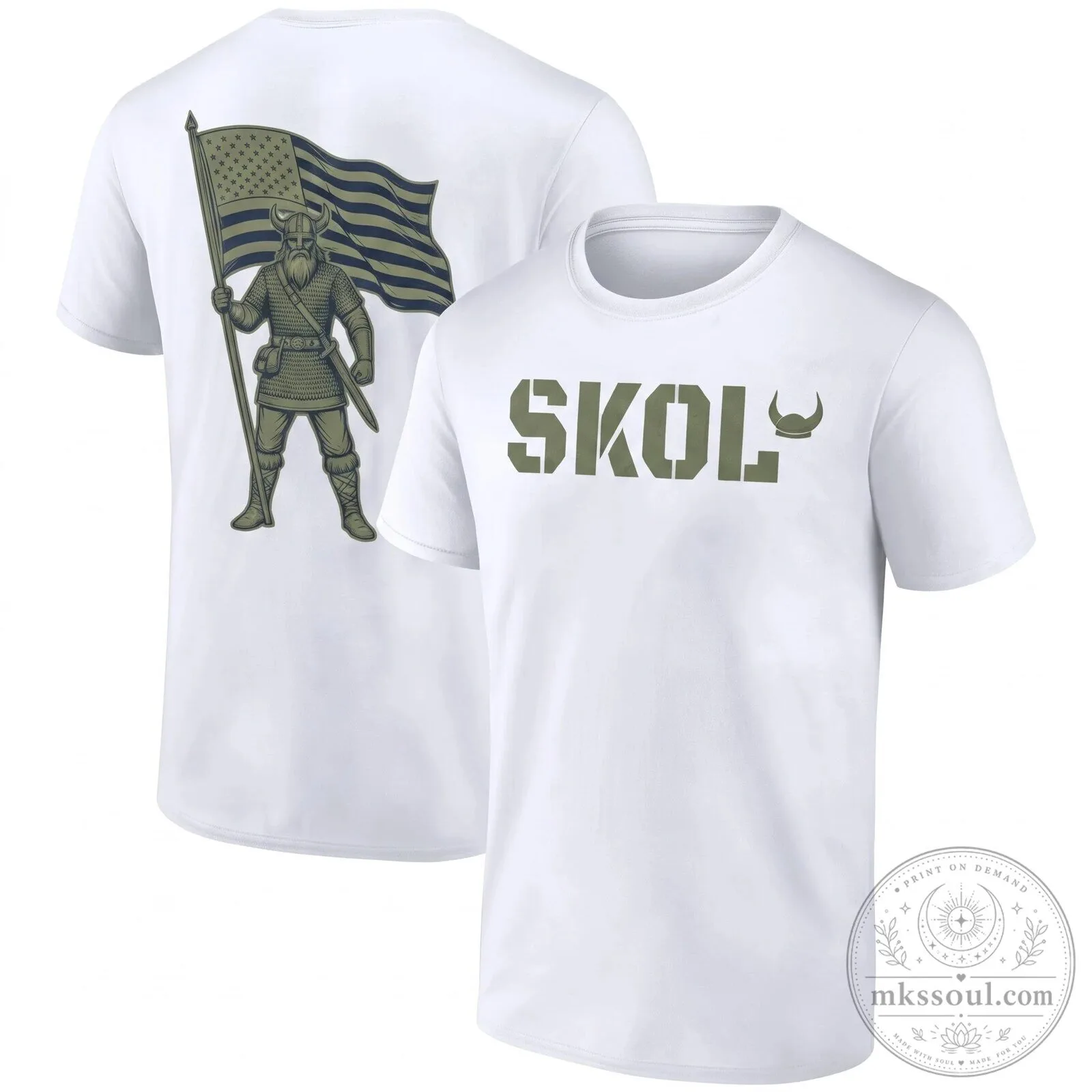 Military Green T-Shirt with Skol Salute To Service for Minnesota Vikings Fans 10 Military Green T-Shirt with Skol Salute To Service for Minnesota Vikings Fans