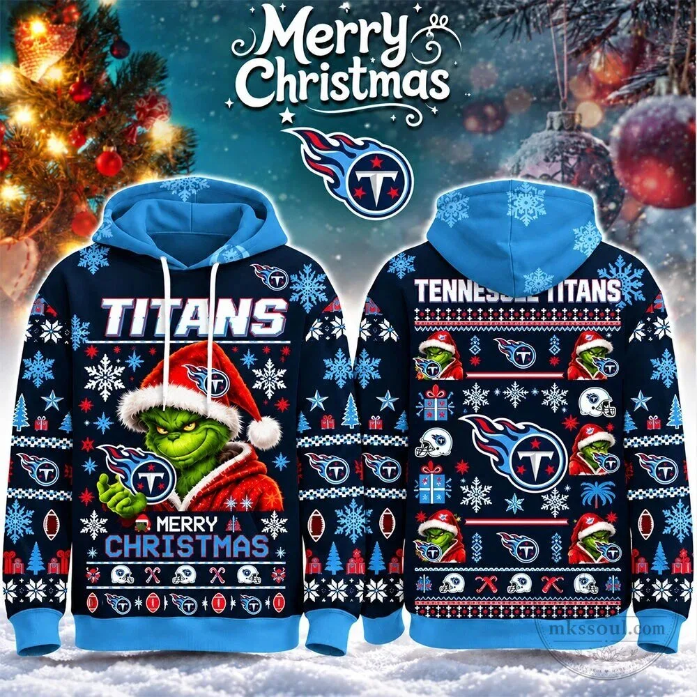 Tennessee Titans Grinch Merry Christmas Ugly Sweater Hoodie