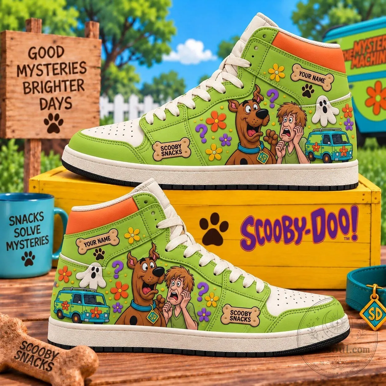 Halloween Scooby-Doo Mystery Machine Personalized High Top Shoes