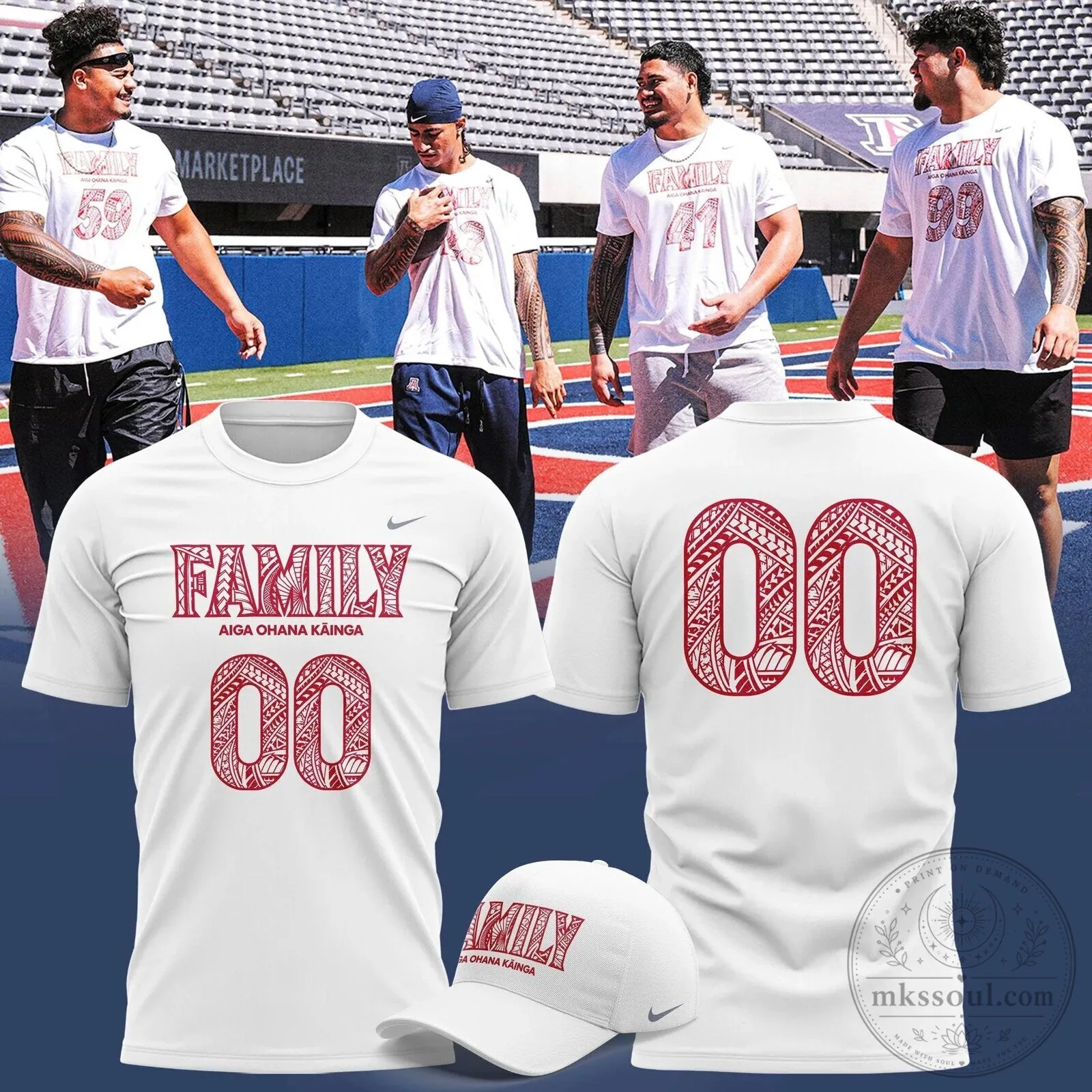 Arizona Wildcats Football Polynesian Heritage Family Game Day T-Shirt