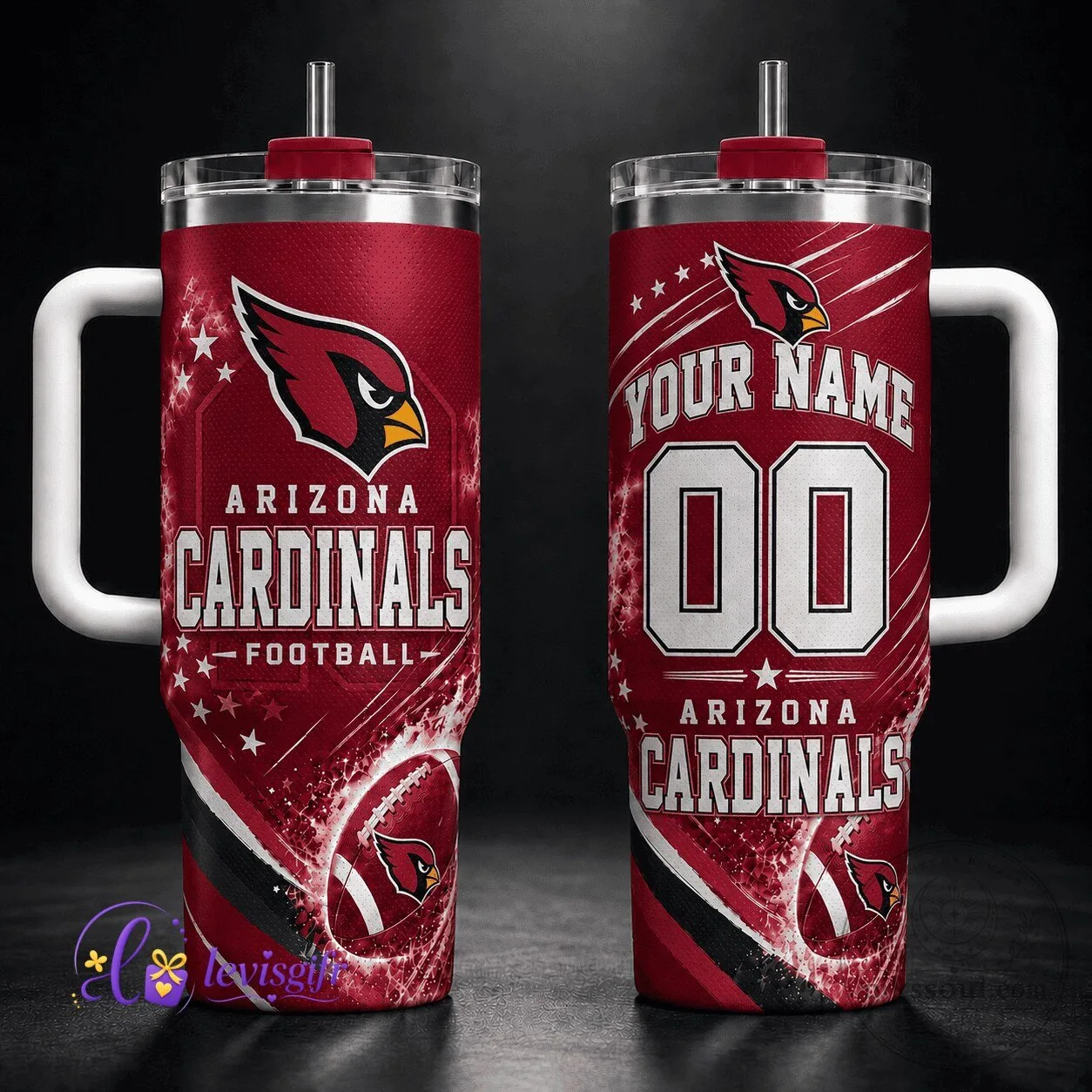 Personalized Stainless Steel Tumbler for Arizona Cardinals Football Fans