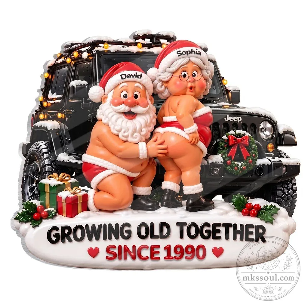 Personalized Christmas Couple Growing Old Together Jeep Acrylic Magnet 17 Personalized Christmas Couple Growing Old Together Jeep Acrylic Magnet