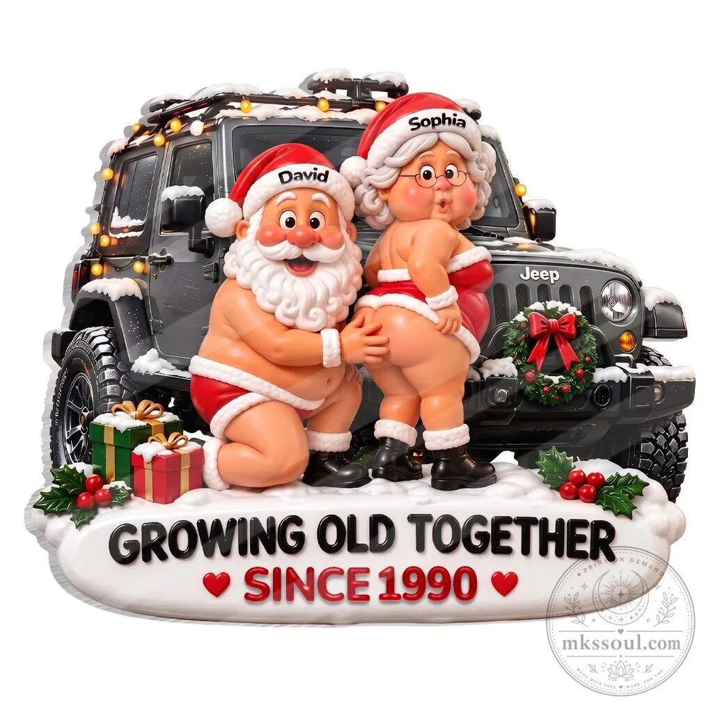 Personalized Christmas Couple Growing Old Together Jeep Acrylic Magnet 18 Personalized Christmas Couple Growing Old Together Jeep Acrylic Magnet