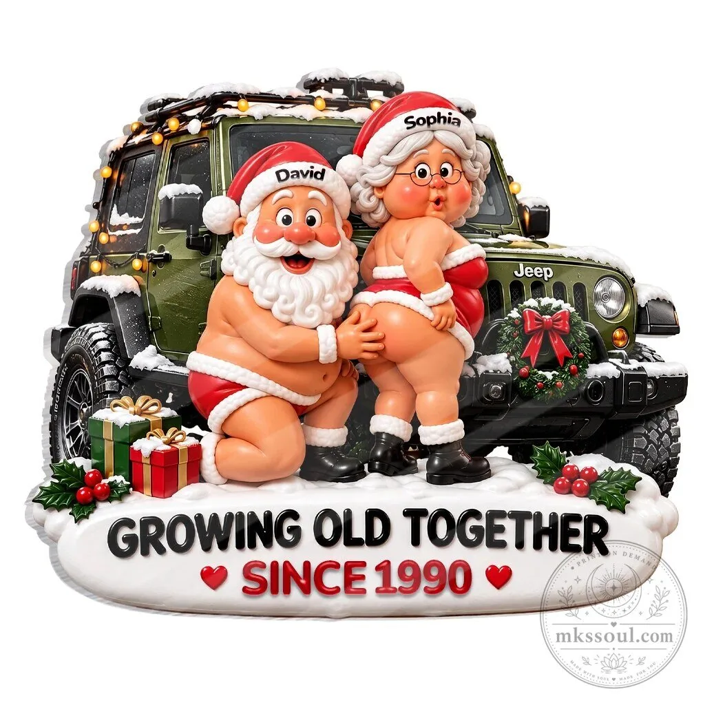 Personalized Christmas Couple Growing Old Together Jeep Acrylic Magnet 19 Personalized Christmas Couple Growing Old Together Jeep Acrylic Magnet