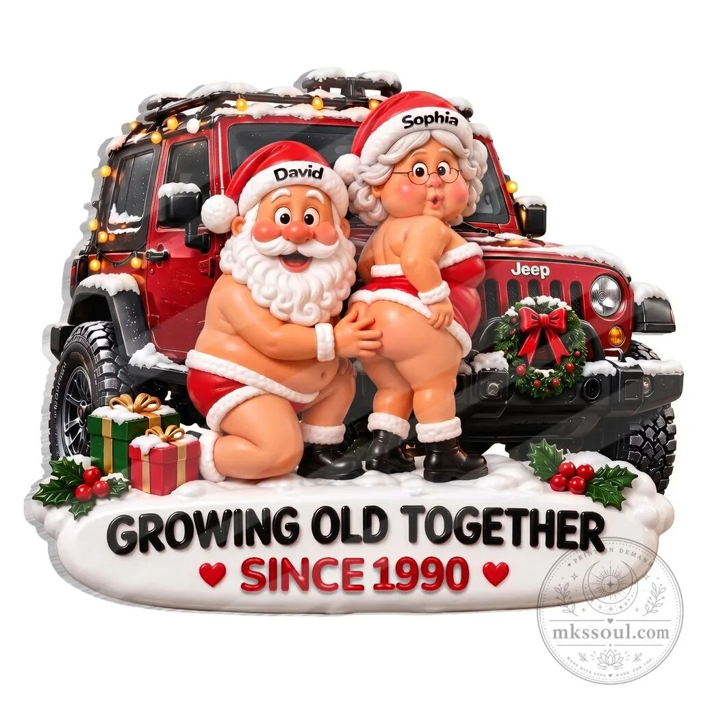 Personalized Christmas Couple Growing Old Together Jeep Acrylic Magnet 23 Personalized Christmas Couple Growing Old Together Jeep Acrylic Magnet