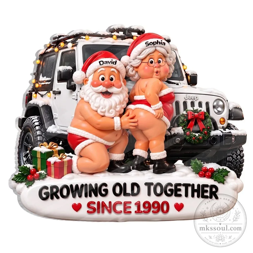 Personalized Christmas Couple Growing Old Together Jeep Acrylic Magnet 26 Personalized Christmas Couple Growing Old Together Jeep Acrylic Magnet