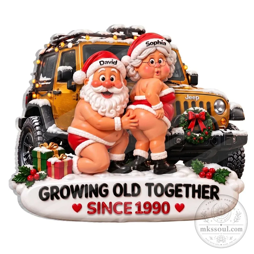 Personalized Christmas Couple Growing Old Together Jeep Acrylic Magnet 27 Personalized Christmas Couple Growing Old Together Jeep Acrylic Magnet