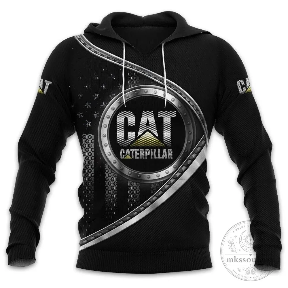 Caterpillar Heavy Equipment Logo Black 3D Printed Hoodie
