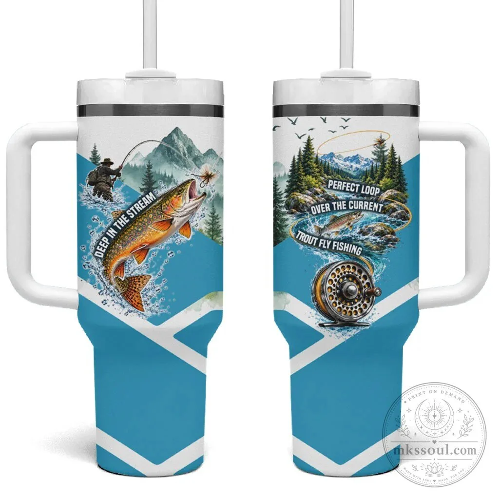 Trout Fly Fishing Perfect Loop Over The Current Tumbler With Handle