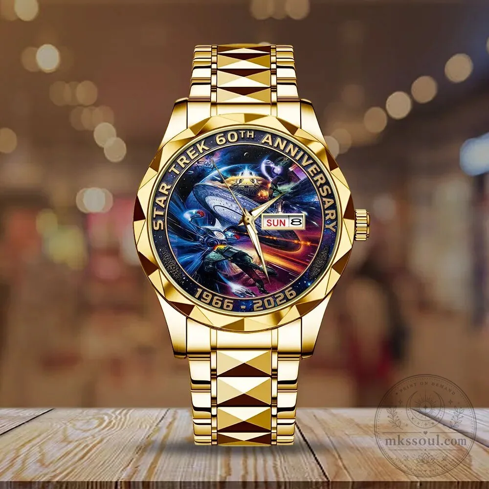 Gold Stainless Steel Quartz Watch for Star Trek's 60th Anniversary 6 Gold Stainless Steel Quartz Watch for Star Trek