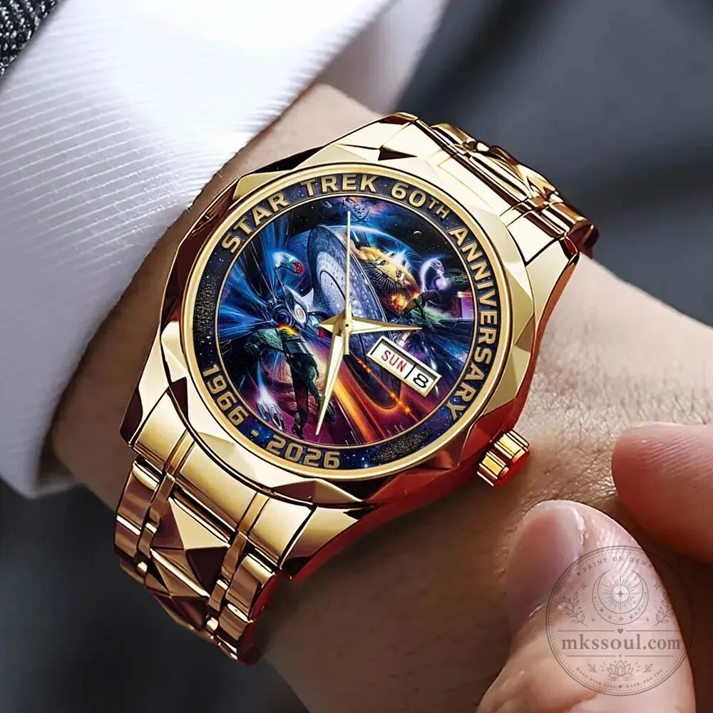 Gold Stainless Steel Quartz Watch for Star Trek's 60th Anniversary 7 Gold Stainless Steel Quartz Watch for Star Trek