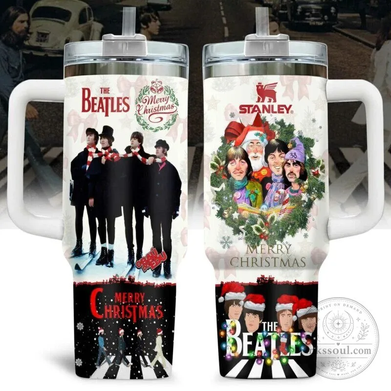 The Beatles Merry Christmas Stanley Tumbler Holiday Drinkware