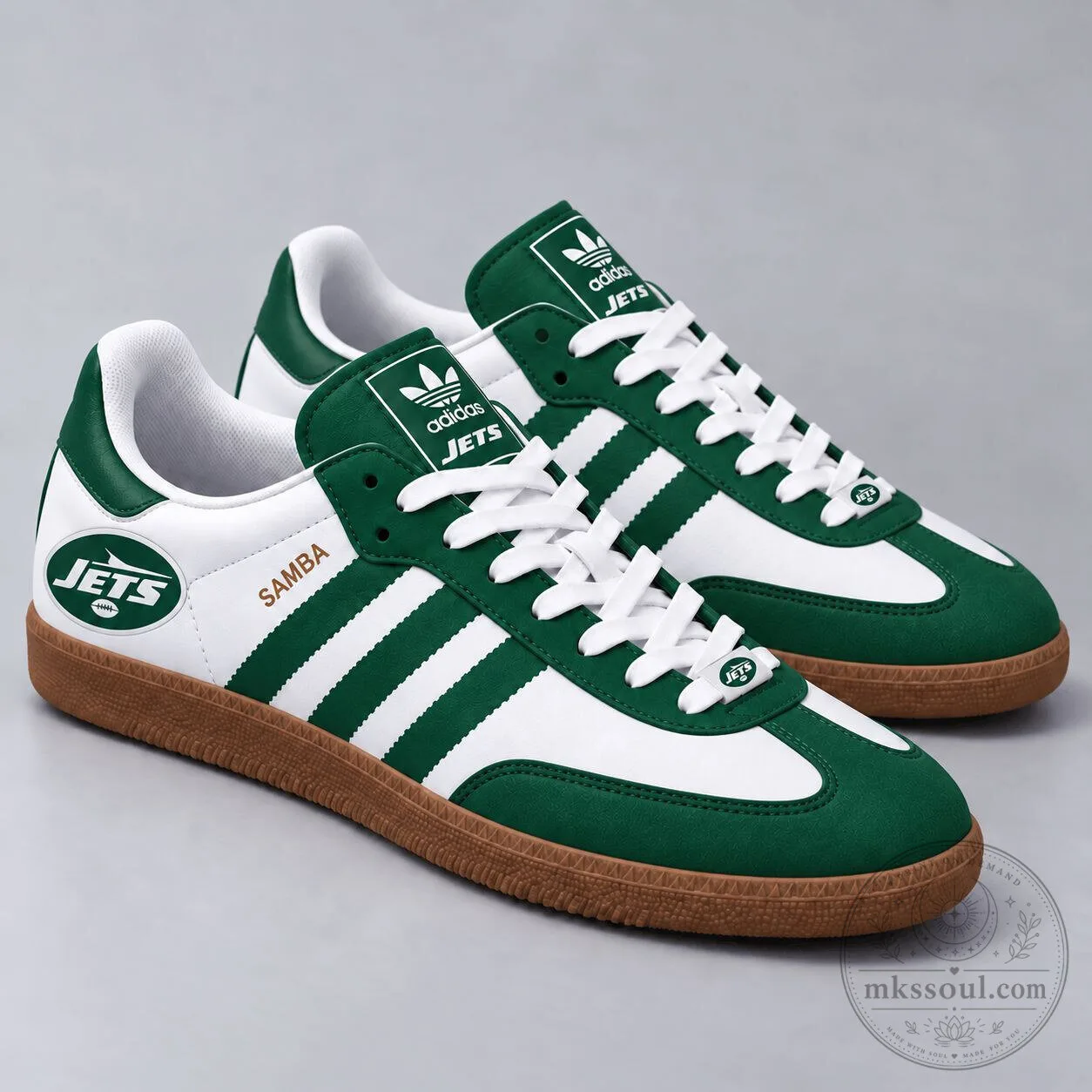New York Jets Adidas Samba Green and White Football Team Shoes