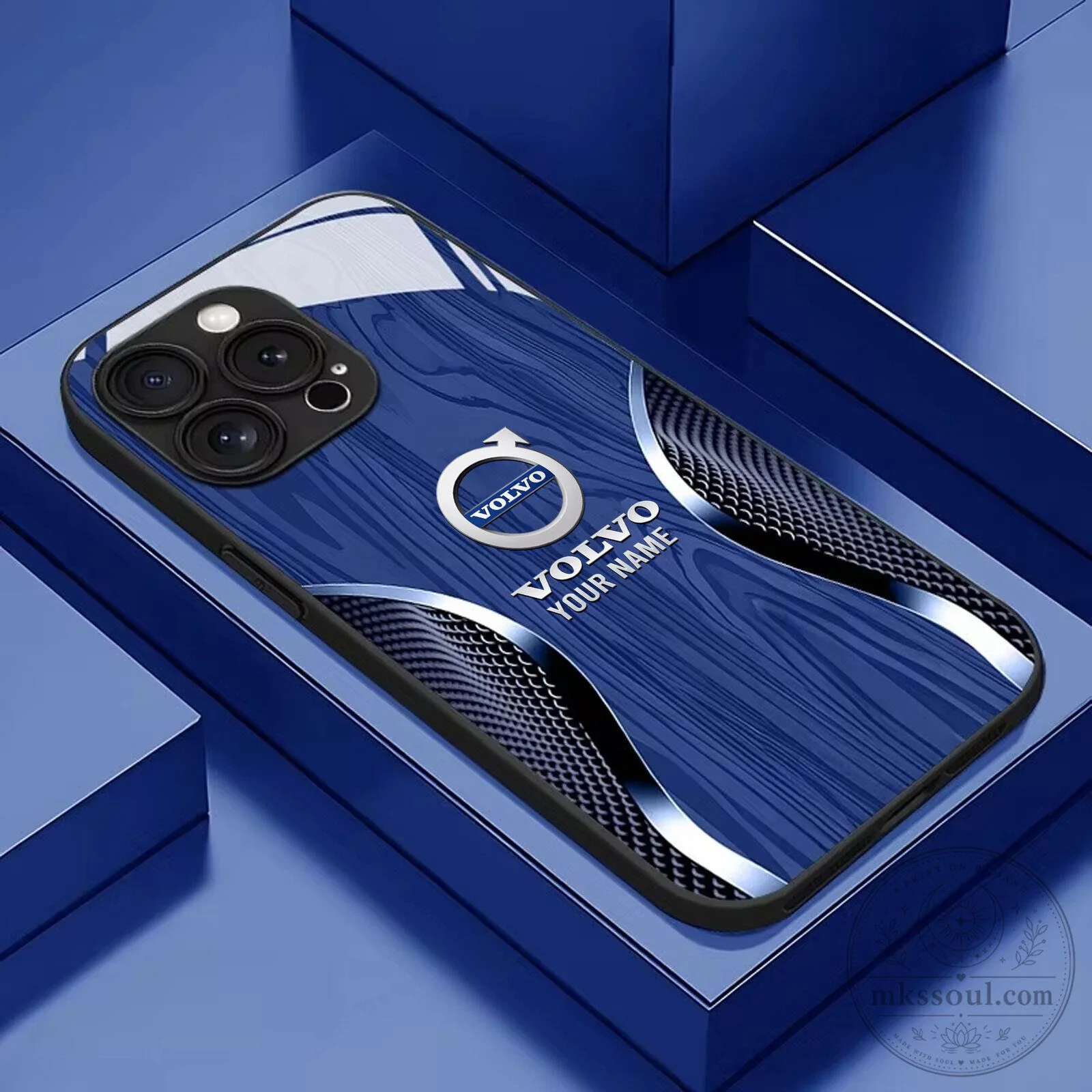 Volvo Custom Name Black Wood Grain Pattern iPhone Phone Case 9 Volvo Custom Name Black Wood Grain Pattern iPhone Phone Case