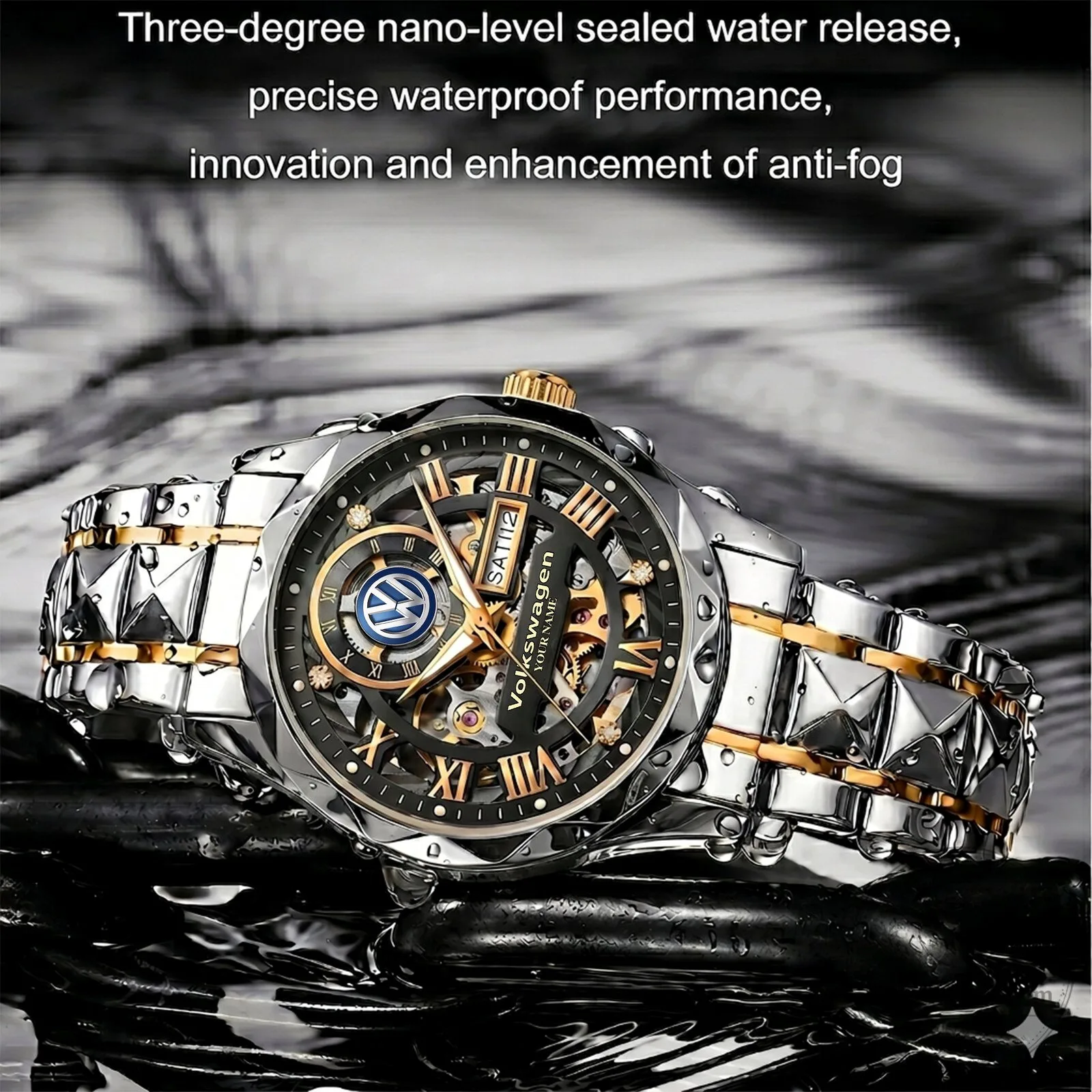 Volkswagen Custom Name Automatic Movement Watch with Stainless Steel Band 12 Volkswagen Custom Name Automatic Movement Watch with Stainless Steel Band