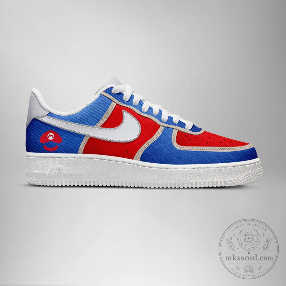 Super Mario Bros. Red and Blue Custom Sneakers 4 Super Mario Bros. Red and Blue Custom Sneakers