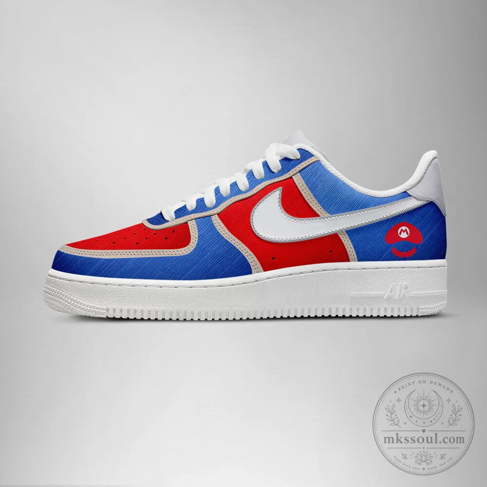 Super Mario Bros. Red and Blue Custom Sneakers 5 Super Mario Bros. Red and Blue Custom Sneakers