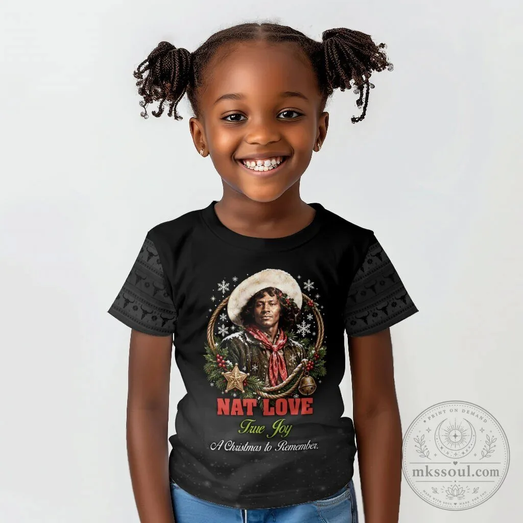 Nat Love True Joy A Christmas To Remember Black Cowboy Holiday Portrait T-Shirt