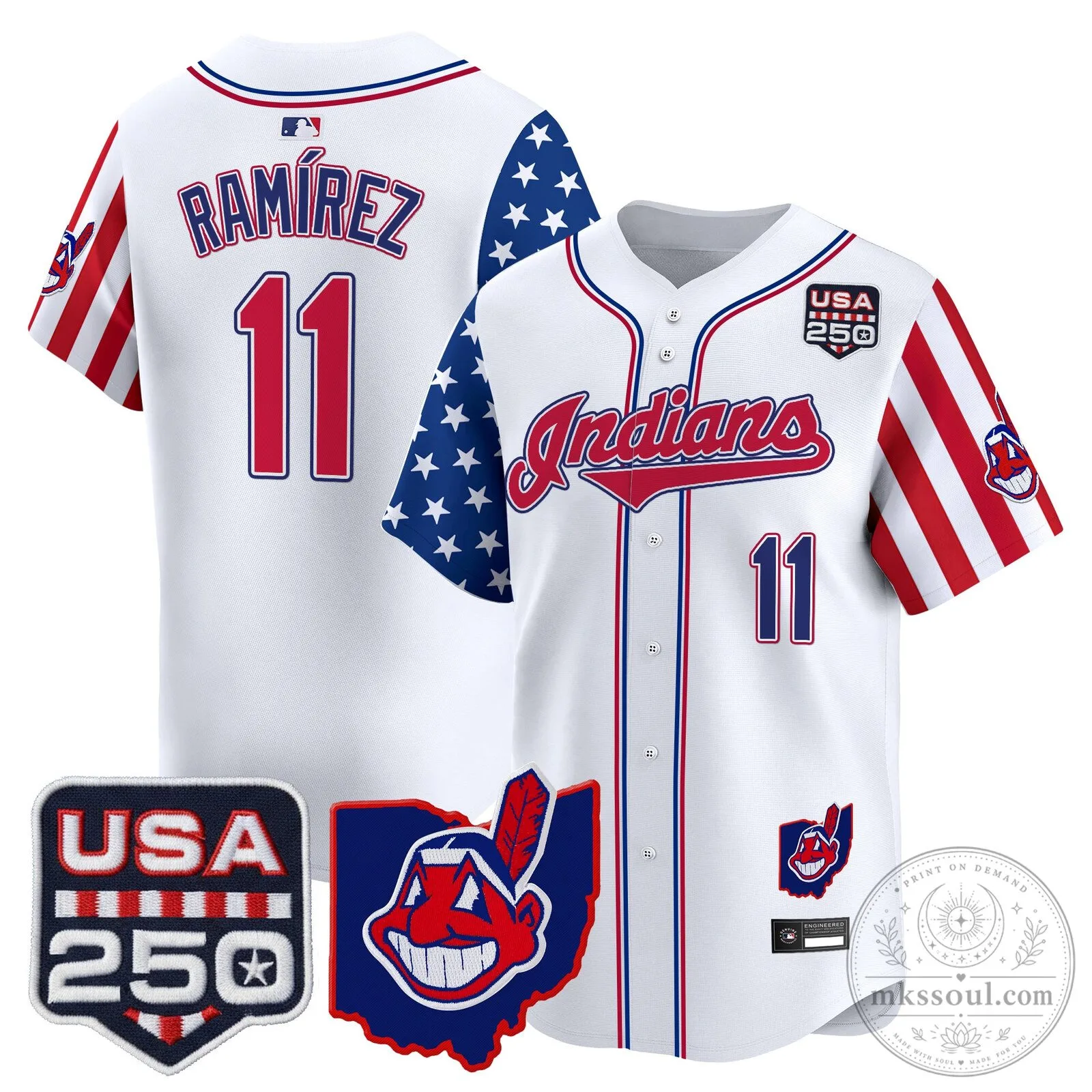 Cleveland Indians Jose Ramirez Baseball Jersey White
