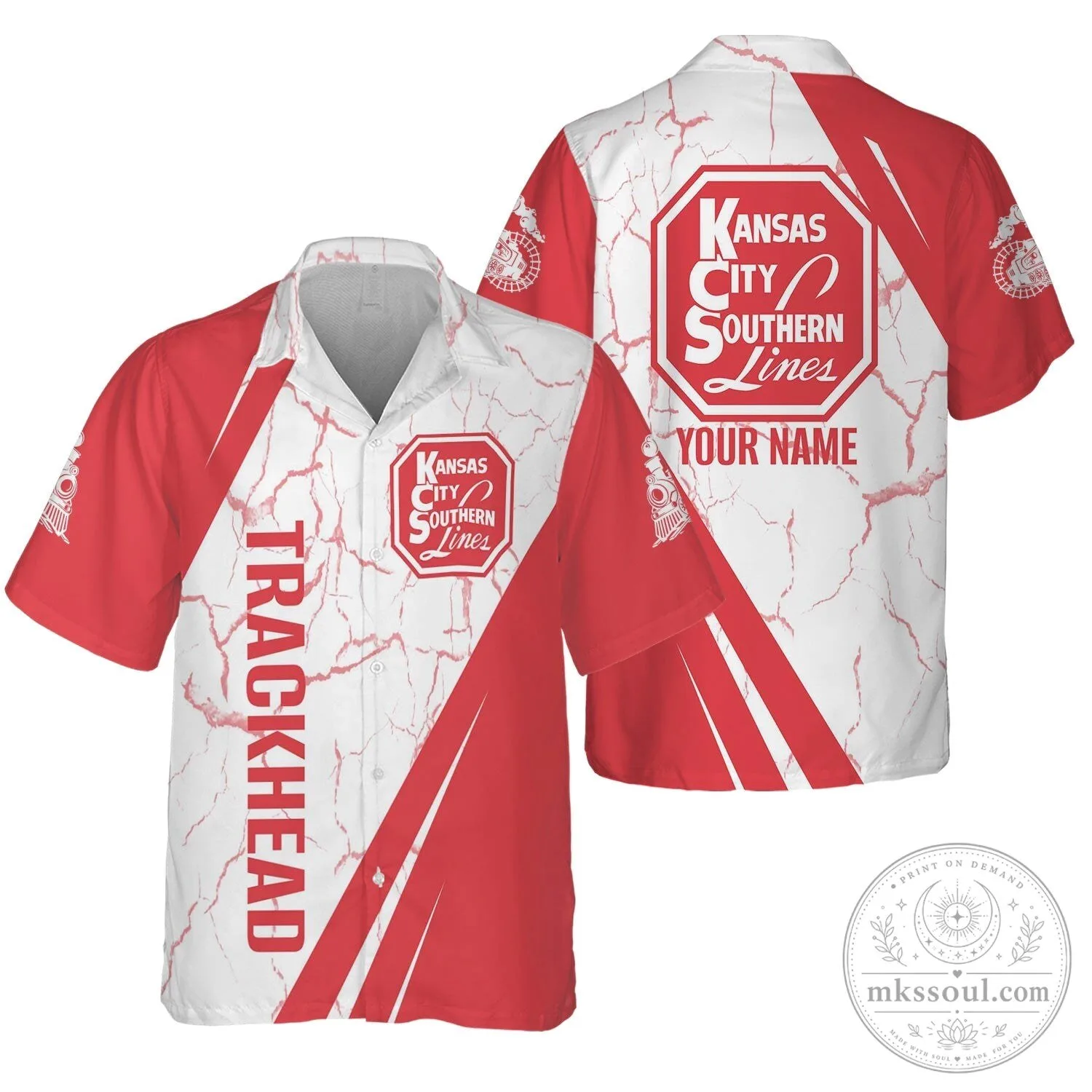 Personalized Kansas City Southern Lines Trackhead Hawaiian Shirt
