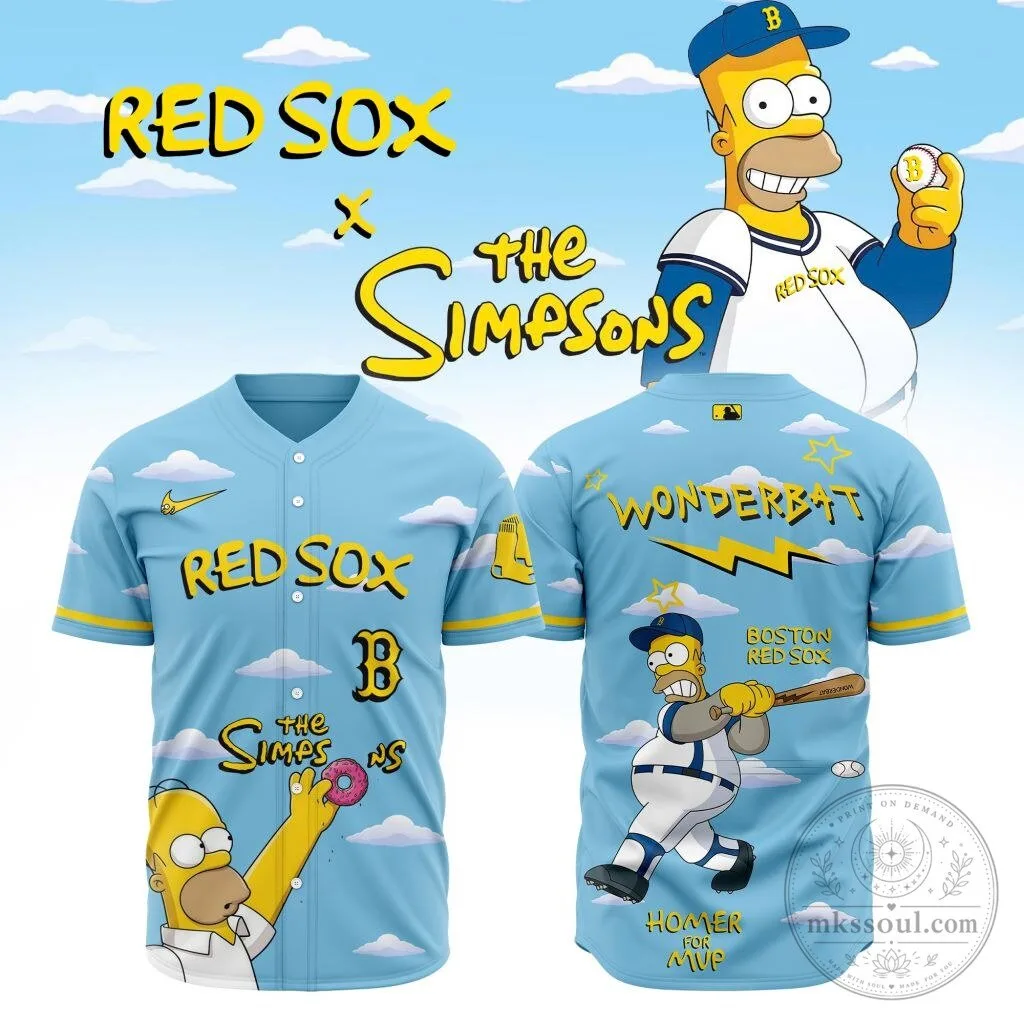 Boston Red Sox Homer Simpson The Simpsons Baseball Jersey
