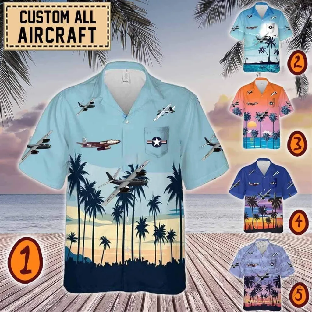 B-45 Tornado Bomber Aircraft Hawaiian Shirt